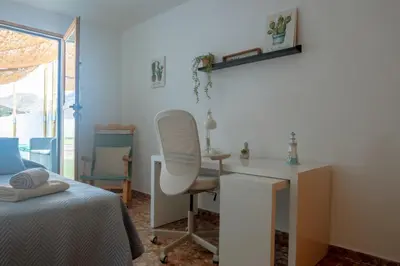 Cama o camas de una habitación en Casa El Limonero Hortichuelas