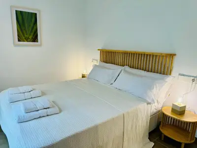 Cama o camas de una habitación en AquaHome- Precioso apartamento con piscina, 3 minutos a pie de Vera Playa