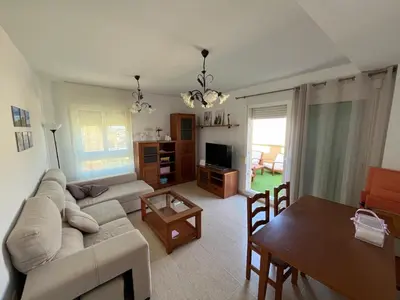 Una televisión o centro de entretenimiento en Aguadulce SOL y PLAYA- A/C