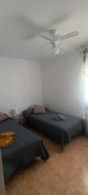 Cama o camas de una habitación en adosado con piscina en Cabo de Gata 6p