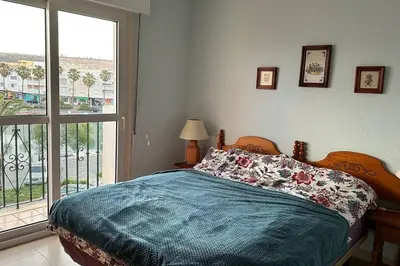 Cama o camas de una habitación en Almerimar Seaside Flat