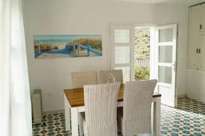 Zona de estar de Casa Fiorella en Cabo de Gata.