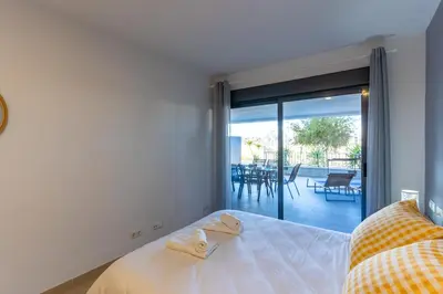 Cama o camas de una habitación en Apartamento Mirador Playa Serena II R&R