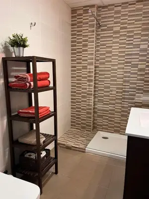 Cama o camas de una habitación en Apartamento con vistas