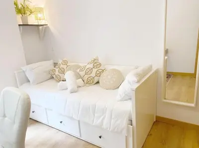 Cama o camas de una habitación en Casa del Mar luxury. Primera linea de playa