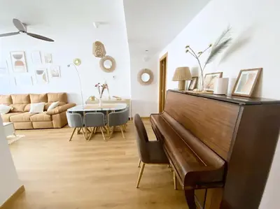 Zona de estar de Casa del Mar luxury. Primera linea de playa