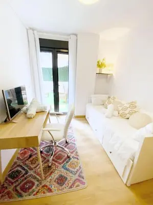 Cama o camas de una habitación en Casa del Mar luxury. Primera linea de playa