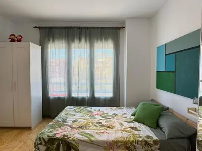 Cama o camas de una habitación en Apartamento La Aldea de Puerto Rey 2 - Vera Playa