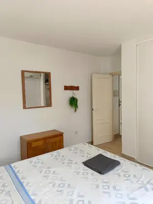 Cama o camas de una habitación en Apartamento Naturista Vera Playa