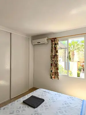 Cama o camas de una habitación en Apartamento Naturista Vera Playa