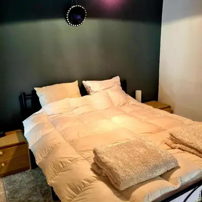 Cama o camas de una habitación en Casa Naturista Con Vistas