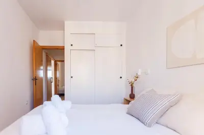 Cama o camas de una habitación en Cabo de Gata con Terraza y Piscina