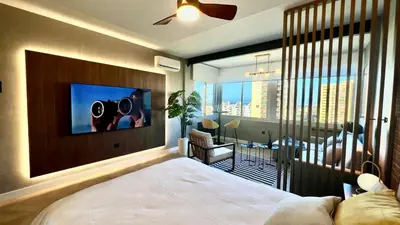 Cama o camas de una habitación en Loft de diseño recién reformado con vistas y ubicación excelente