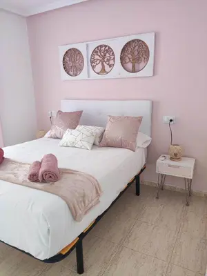 Cama o camas de una habitación en La Terraza de Torremari - Nudista - Vera Playa