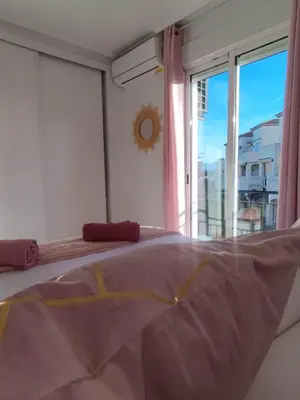 Cama o camas de una habitación en La Terraza de Torremari - Nudista - Vera Playa
