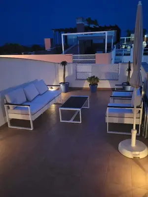 Un balcón o terraza de Apartamento Mar del Sur Vera Playa- jacuzzi privado todo el año