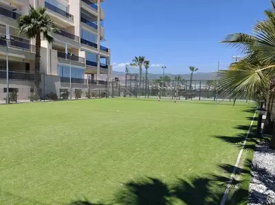 Jardín al aire libre en Mar y Sal 12 Suites, gran terraza con vistas al mar, 2 Hab, garaje y piscina