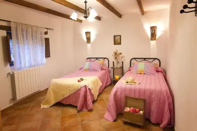 Cama o camas de una habitación en casa familiar matasiete - with swimming pool