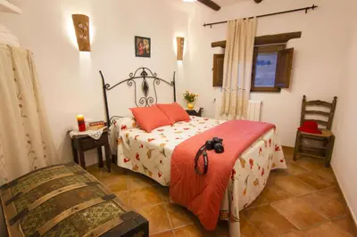 Cama o camas de una habitación en casa familiar matasiete - with swimming pool