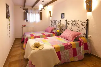 Cama o camas de una habitación en casa familiar matasiete - with swimming pool