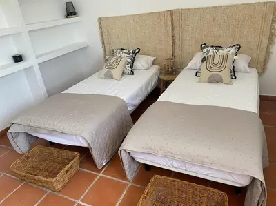 Cama o camas de una habitación en Cortijo Amara Agua