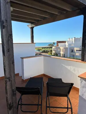 Un balcón o terraza de Mediterranea 8 Vera Playa Jardines tus momentos frente al mar