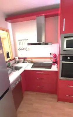 Una cocina o zona de cocina en Ático con vistas al mar