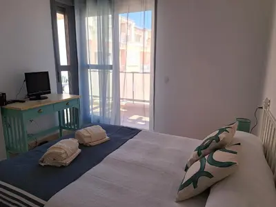 Cama o camas de una habitación en Apartamento cerca de la playa - El amanecer de Vera