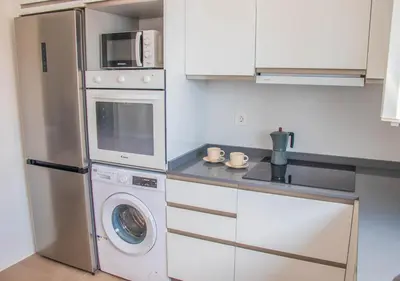 Una cocina o zona de cocina en MojacarProperty, Casa Luisa 1ª Línea de Playa