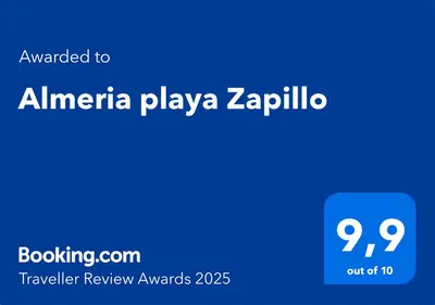 Certificado, premio, señal o documento que está expuesto en Almeria playa Zapillo