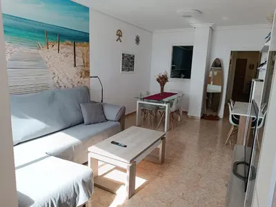 Zona de estar de Piso primera línea playa Almería