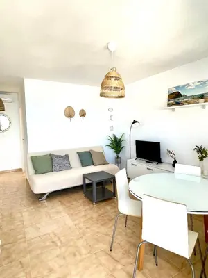 Zona de estar de Apartamento Indalo en primera linea de playa