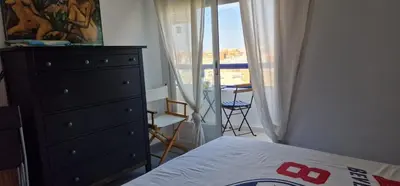 Cama o camas de una habitación en Ventana al Mediterráneo