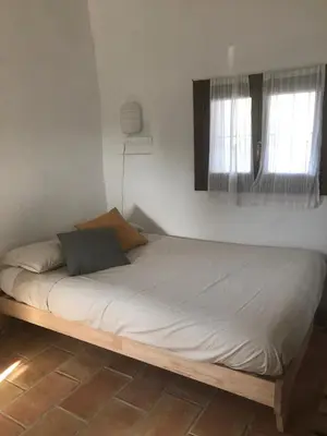 Cama o camas de una habitación en Estudio en cortijo en Fernán Pérez
