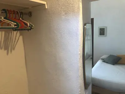 Cama o camas de una habitación en Estudio en cortijo en Fernán Pérez