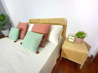 Cama o camas de una habitación en Casa de la lonja Fondón