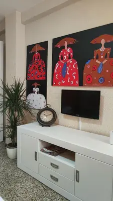 Una televisión o centro de entretenimiento en Casa KETIN