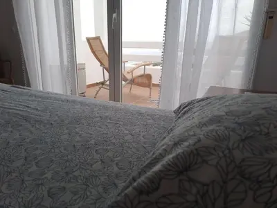 Cama o camas de una habitación en Ático 180 vistas al mar Mojacar