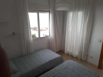 Cama o camas de una habitación en Ático 180 vistas al mar Mojacar