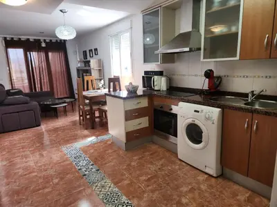 Una cocina o zona de cocina en Ático precioso muy luminoso con piscina privada!