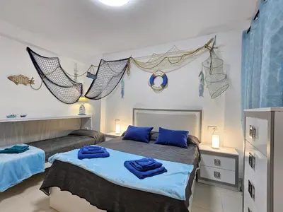 Cama o camas de una habitación en Laguna Beach Relax - Playa, Piscina, Parking