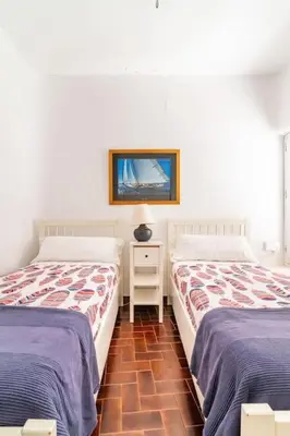 Cama o camas de una habitación en Casa de la Media Luna