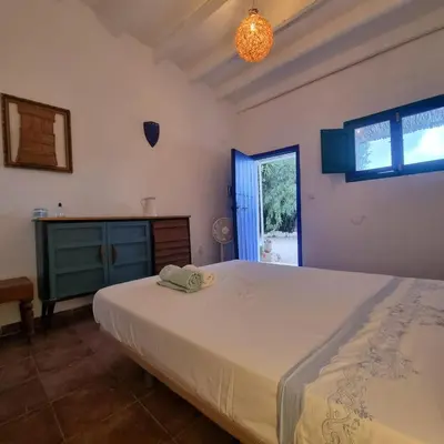 Cama o camas de una habitación en Cortijo Las Gallardas en Almería