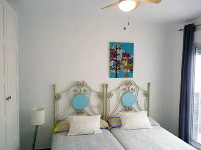 Cama o camas de una habitación en Duplex Precioso con Terraza y Piscina