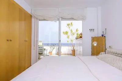 Cama o camas de una habitación en Esencia de Mar Terraza y Piscina