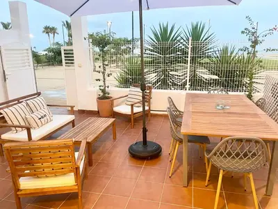 Un balcón o terraza de Mojacar Primera línea y vistas al mar