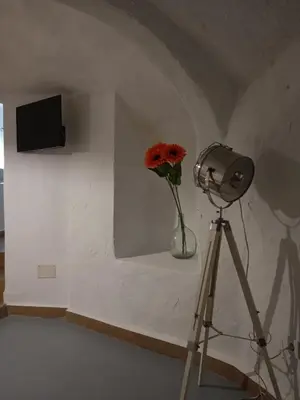 Una televisión o centro de entretenimiento en Encantadora casa-CUEVA en pleno barrio alfarero de Nijar