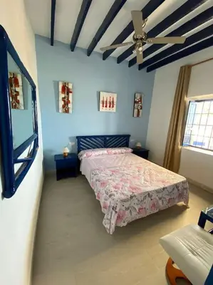 Cama o camas de una habitación en Bonitas vistas al mar