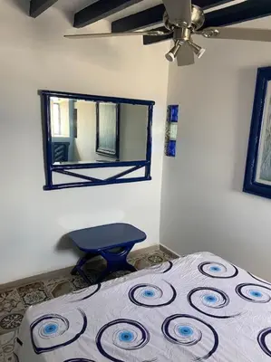 Cama o camas de una habitación en Bonitas vistas al mar