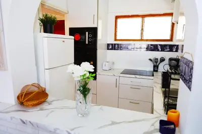 Una cocina o zona de cocina en MojacarProperty, Apto Luis 1ª Línea de Playa